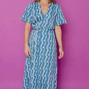 Mata Traders Brea Wrap Dress in Blue Samudra